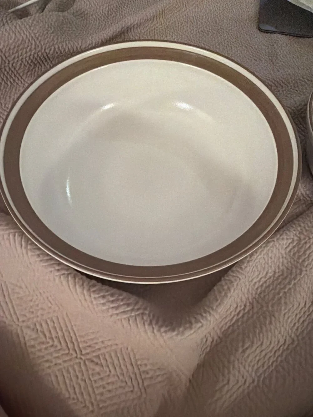 Heath Ceramics Set of 2 Serving Bowl Cream Brown Handmade Stoneware USA